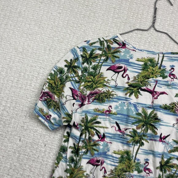 Only & Sons T-Shirt Mens M Tropical Flamingo Palm tree Hippie Summer Festival - Picture 11 of 14